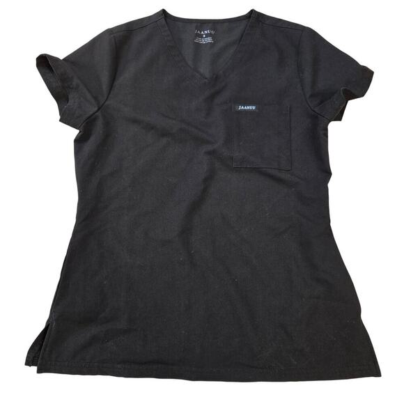 Jaanuu Women's 3-Pocket V-Neck Scrub Top Black Small - Picture 1 of 7